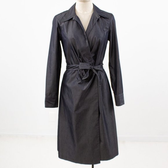 Banana Republic 6 Italian Chambray Midi Wrap Dress - Picture 9 of 10